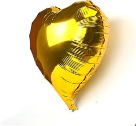 5 Li Gold Kalp Folyo Balon 15 Inç - 38 Cm 