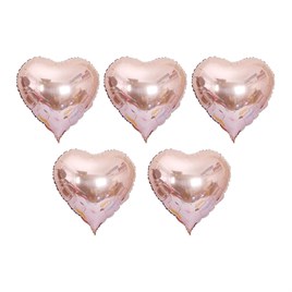 5 Li Rose Gold Kalp Folyo Balon 15 Inç - 38 Cm 