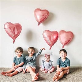 5 Li Rose Gold Kalp Folyo Balon 15 Inç - 38 Cm 