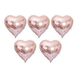 5 Li Rose Gold Kalp Folyo Balon 15 Inç - 38 Cm 