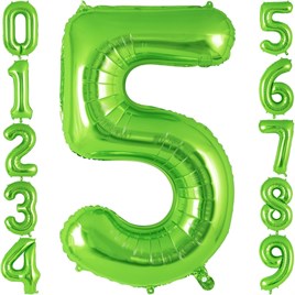 5 Rakam Açık Yeşil Folyo Balon 32-34