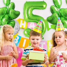 5 Rakam Açık Yeşil Folyo Balon 32-34