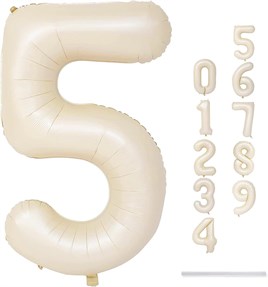 5 Rakam Krem Folyo Balon 34 inç 76-82 cm
