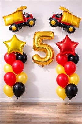 5 Yaş İnşaat Temalı Doğum Günü Parti Kutlama Seti