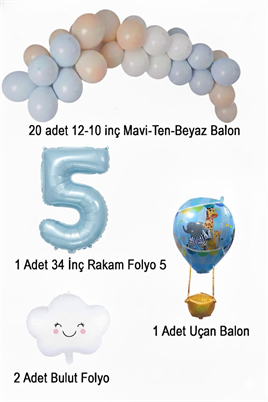 5 Yaş Mavi Gökyüzü Doğum Günü Konsepti