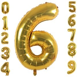 6 Altı Rakam Gold Folyo Balon 32-34