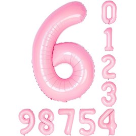 6 Altı Rakam Pembe Folyo Balon 34