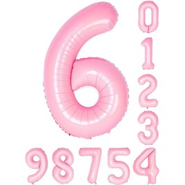 6 Altı Rakam Pembe Folyo Balon 34