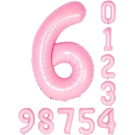 6 Altı Rakam Pembe Folyo Balon 34