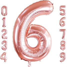 6 Altı Rakam Rose Gold Folyo Balon 32-34