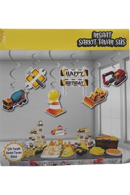 6 Lı İnşaat Temalı Tavan Süs