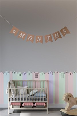 6 Months Yarım Yaş Retro Banner Süs 105 Cm x 17 Cm 