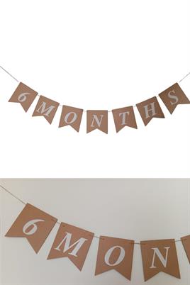 6 Months Yarım Yaş Retro Banner Süs 105 Cm x 17 Cm 