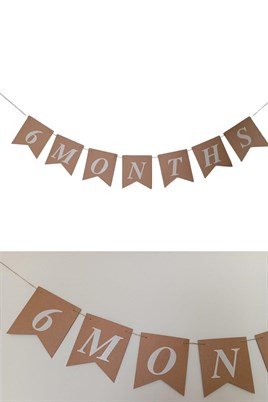 6 Months Yarım Yaş Retro Banner Süs 105 Cm x 17 Cm 
