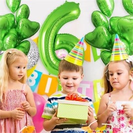 6 Rakam Açık Yeşil Folyo Balon 32-34