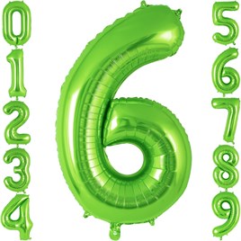 6 Rakam Açık Yeşil Folyo Balon 32-34