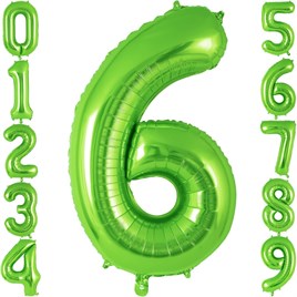 6 Rakam Açık Yeşil Folyo Balon 32-34