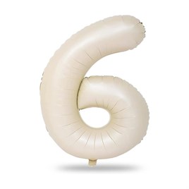 6 Rakam Krem Folyo Balon 34 inç 76-82 cm