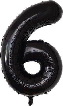 6 Siyah Rakam Folyo Balon 34