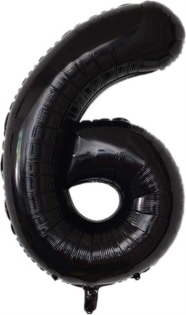 6 Siyah Rakam Folyo Balon 34