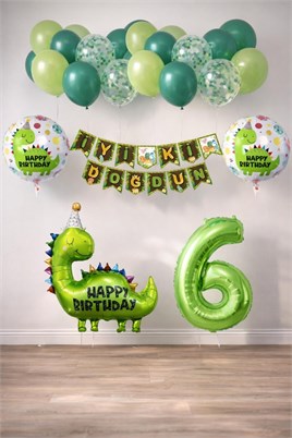 6 Yaş Dinazor Temalı Doğum Günü Seti
