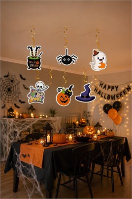 6lı Tavan Süs  Halloween Cadılar Bayramı Parti Malzemesi