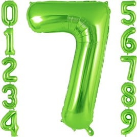7 Rakam Açık Yeşil Folyo Balon 32-34