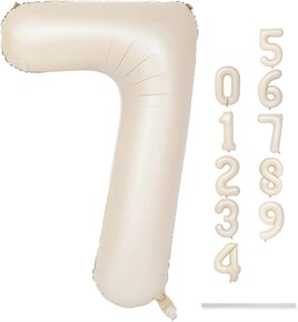 7 Rakam Krem Folyo Balon 34 inç 76-82 cm