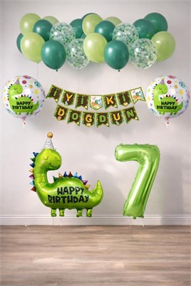 7 Yaş Dinazor Temalı Doğum Günü Seti