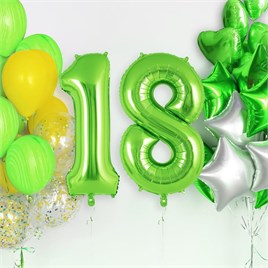 8 Rakam Açık Yeşil Folyo Balon 32-34