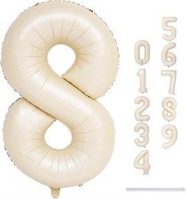8 Rakam Krem Folyo Balon 34 inç 76-82 cm