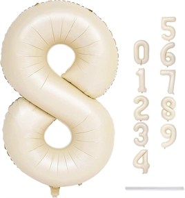 8 Rakam Krem Folyo Balon 34 inç 76-82 cm