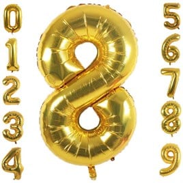 8 Sekiz Rakam Gold Folyo Balon 32-34