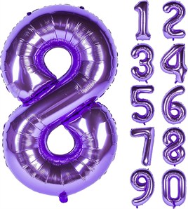 8 Sekiz Rakam Mor Folyo Balon 32