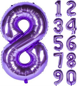 8 Sekiz Rakam Mor Folyo Balon 32