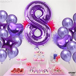 8 Sekiz Rakam Mor Folyo Balon 32