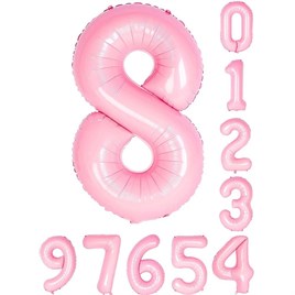8 Sekiz Rakam Pembe Folyo Balon 34