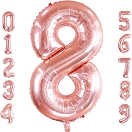 8 Sekiz Rakam Rose Gold Folyo Balon 32-34