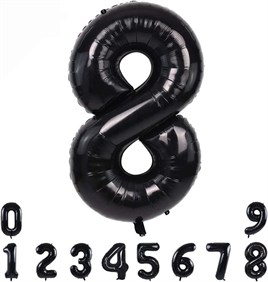 8 Siyah Rakam Folyo Balon 34