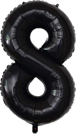 8 Siyah Rakam Folyo Balon 34