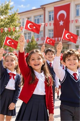 80 Adet Çubuklu Türk Bayrağı – Ay Yıldız Baskılı Kağıt Bayrak 12x20 cm