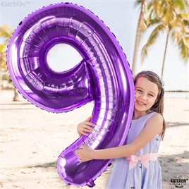 9 Dokuz Rakam Mor Folyo Balon 32