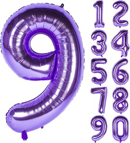 9 Dokuz Rakam Mor Folyo Balon 32