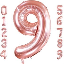 9 Dokuz Rakam Rose Gold Folyo Balon 32-34