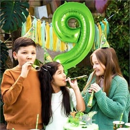 9 Rakam Açık Yeşil Folyo Balon 32-34