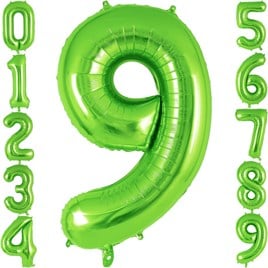 9 Rakam Açık Yeşil Folyo Balon 32-34