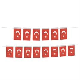 Ay Yıldız Büyük Boy İpli Bayrak 40lı 19cm-11cm