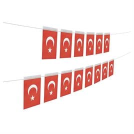 Ay Yıldız Büyük Boy İpli Bayrak 40lı 19cm-11cm