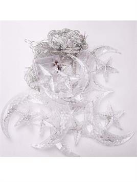 Ay Yıldız Dekoratif Saçak Perde Led 3x1 Metre Fişli Günışığı