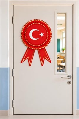 Ay Yıldızlı Türk Bayrağı Milli Bayramlar Kapı Süsü 30x47 cm
